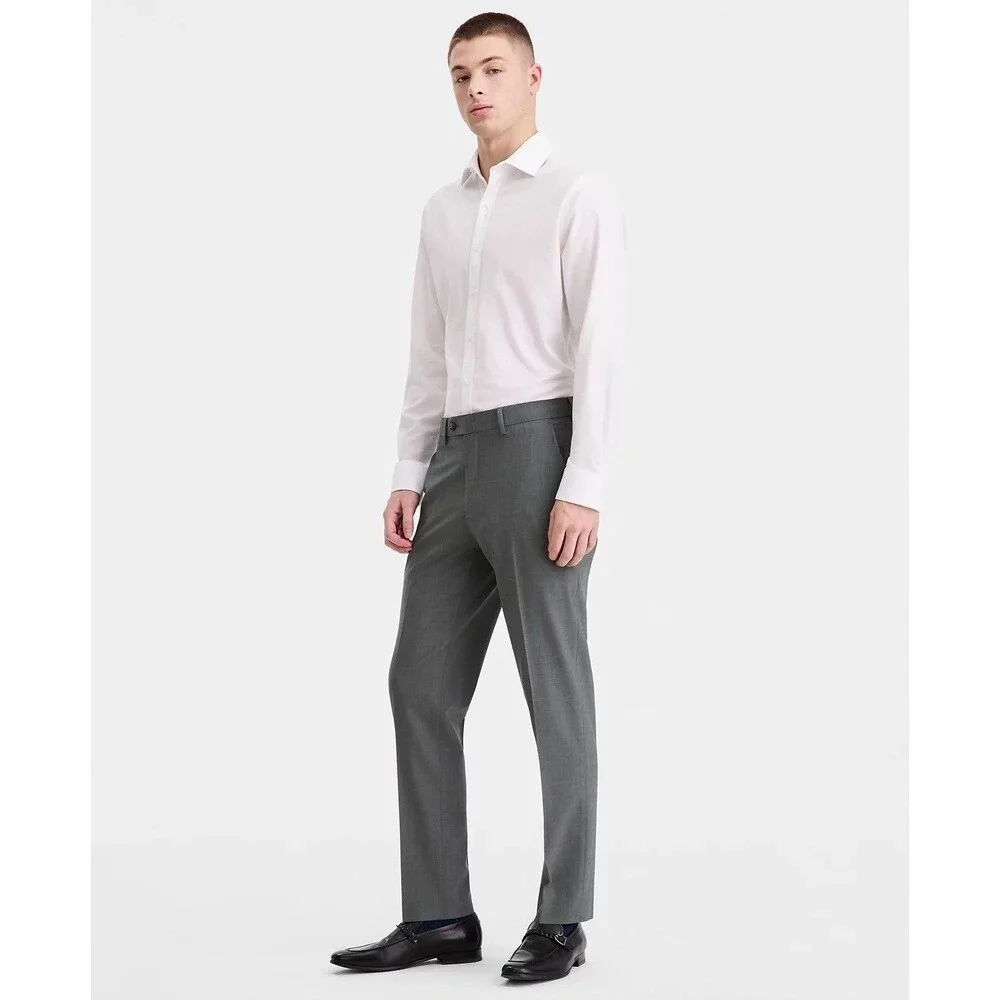 $625 NEW BAR III MENS 46R SOLID GREEN SLIM 2 PIECE SUIT WITH DRESS PANTS 30X30